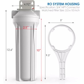 Universal 3-Stage Whole House Water Filter Housing Spin Down Pre-Filter Filtration 3/4"NPT