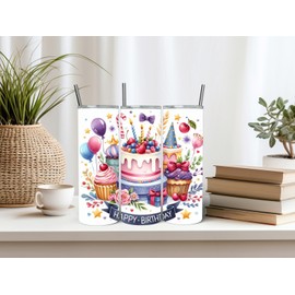 Handmade 30 Oz. Happy Birthday Stainless Steel Tumbler