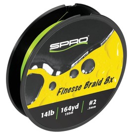 SPRO Fishing SFB8X-14LGM150 Finesse Braid 8X 14Lbs 150M/164Y Lime Green