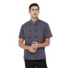 TopTie Short Sleeve Chef Coat Jacket Gray Lightweight Button Chef