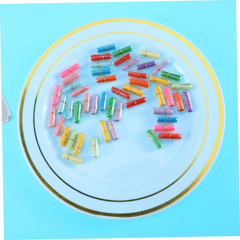 Levemolo 50pcs Mini Plastic Wishing Capsules Bottles for Capsule Bottles