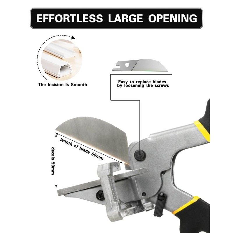 HOHXEN 22.5°-45° Angle Mitre Shear Cutter Multifunctional Scissors Quarter Round