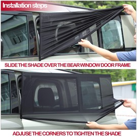 LLKUANG 100% Protection from Bugs Compatible with Land Rover Defender 90 110 2004-2022 Shade Breathable Mesh Car Curtains Door/Window Net Car Window Screens for Camping-2PCS