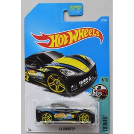 Hot Wheels 1:64 Scale die cast Tooned 8/10, Black C6 Corvette 77/365