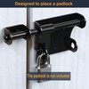 Litensh Sliding Gate Bolt with Padlock Hole, Fence Gate Latch