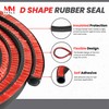 Seal Rubber D-Shape Door Seal, Fits Gap 0.3-0.44 inch (7-12mm),