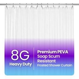 LiBa PEVA 8G Bathroom Shower Curtain Liner, 72" W x 84" H Frosted 8G Heavy Duty Waterproof Shower Curtain Liner