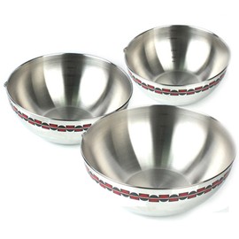Kitchen Art Premium EX All-Stainless Steel Color Patterned Round Mixing Bowl Special Set of 3 (Special + Large + Medium) / 키친아트 프리미엄 EX 올스텐 컬러무늬 원형믹싱볼 특3종세트(특+대+중)