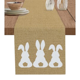 Dining Table Runner Dresser Scarves, Easter Bunny Rabbit Table Runners 108 inches Long,Non-Slip Washable Coffee Table Runners for Wedding Party Holiday Dinner Table Decoration