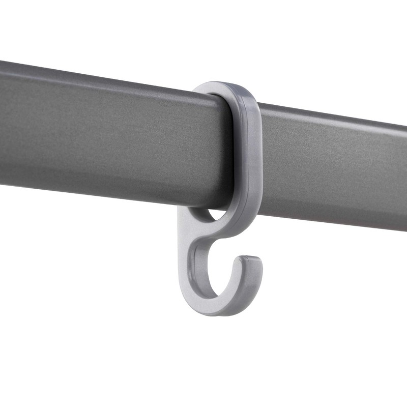 Gedotec H10623 Hanging Hooks Plastic Silver for Wardrobe Rail Oval