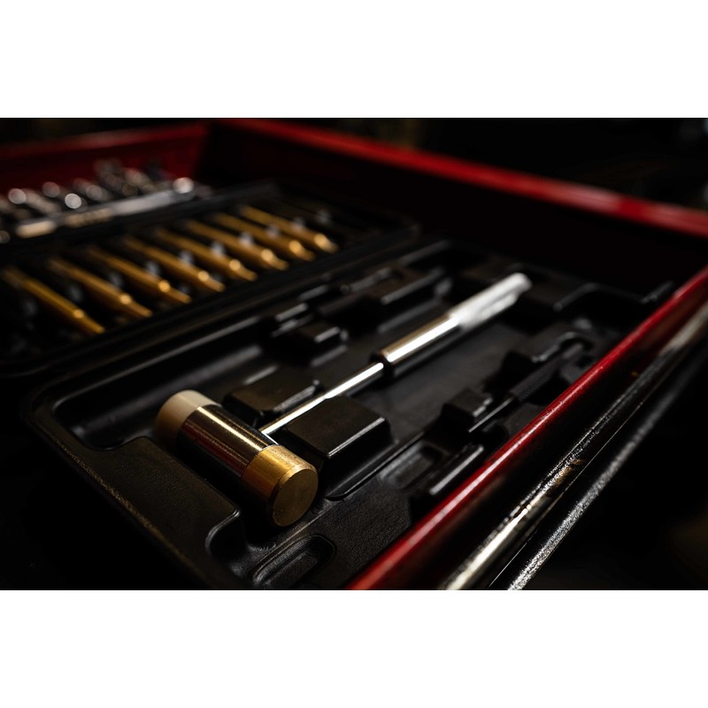 Wheeler Hammer and Punch Set with Punches, Brass/Polymer Hammer, Storage