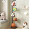 YIILII Vertical Ball Storage Rack - Adjustable 5-Tier Sports Organizer