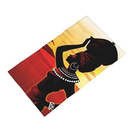 African Women Bathroom Towels Absorbent Compact Beach Towel Soft Fingertip Towels for Shower Swim Pool Beach Spa Gym Yoga Travel 27.5x16 in