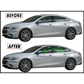 Chrome Delete Blackout Vinyl Overlay for 2016-2021 Chevy Malibu Window Trim (Matte Black)