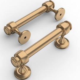 Amerdeco 10 Pack Dark Champagne Bronze Cabinet Pulls 3 Inch Hole Centers, 4 Inch Length Handles for Kitchen Cabinet Hardware,Solid Cabinet Handles for Bathroom Drawer Handles IH0005…