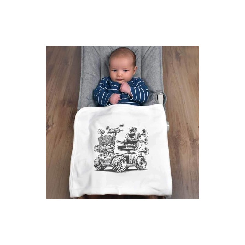Azeeda 'Fancy Mobility Scooter' Cotton Baby Blanket/Shawl (BY00040453)