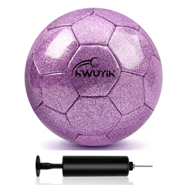 OKWUYiK Size 4 Glitter Purple Soccer Ball Set with Pump Youth Soccer for Kids Aged 6-8 8-12 Toddler Outdoor Training Ball Soft Sports for Back to School Sports Outdoor