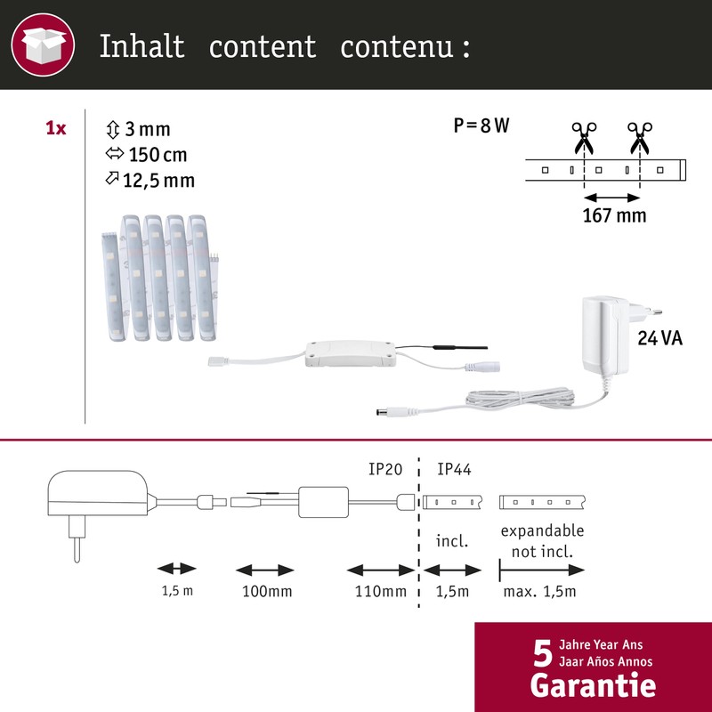 Paulmann 78868 LED Stripe MaxLED 250 Basic Set Smart Home