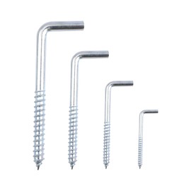 INCREWAY 60 Pcs L Hook Screws, L Shaped Hooks Self Tapping Screw, Carbon Steel Square Shouldered Dresser Screws Hooks Carbon Steel Right-Angle Hook for Hanging Cups, Keys, Traction Ropes