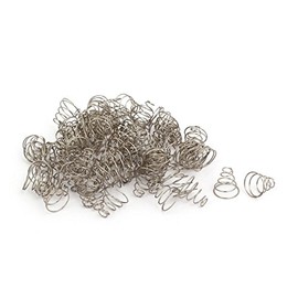 Sourcingmap 11mmx5.5mmx11mm Metal Taper Conical Compression Spring Silver Tone 60 pcs
