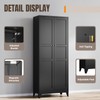 Yizosh Metal Pantry Cabinet, 75" Kitchen Pantry with 2 Door