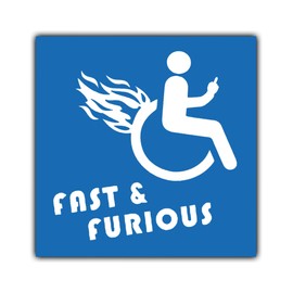 Funny CAR Sticker - Disabled - CAR Decals CAR Window Sticker 1x - Fun Blue Badge Holder