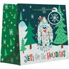 Jillson Roberts Medium Christmas Gift Bags with Holographic Accents, Yetis