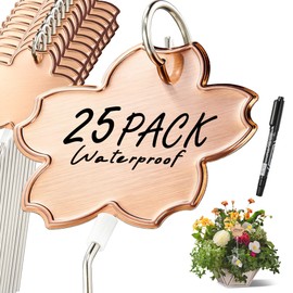 304 Stainless Steel Plant Labels 25 PCS, Reusable Metal Garden Markers, Rustproof Plant Tags with Permanent Marker, Tilted Stakes for Outdoor Garden Herbs Vegetables