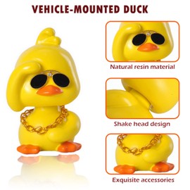 IBWell Cute Yellow Duck Car Ornaments Funny Duck Car Toy, Bobble Head Doll for Car Dashboard Decorations Accessories