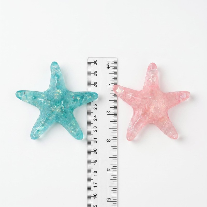 Fruobeyla Starfish Decor for Aquarium, 2-Pack Pink & Blue Fish