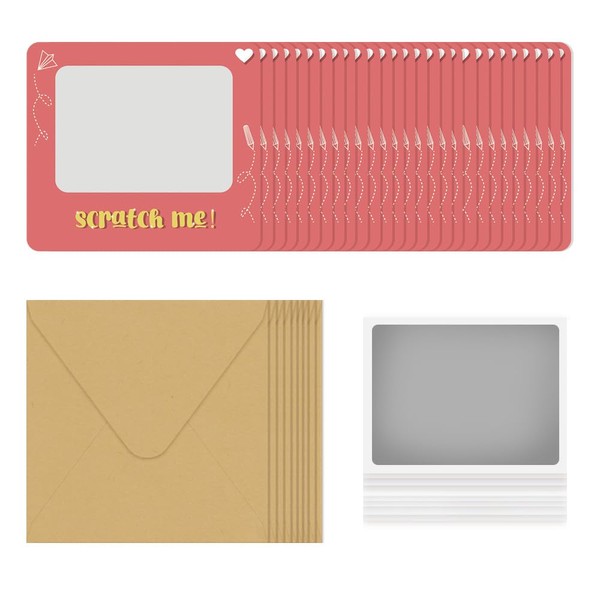 BunnyLulu DIY Scratch-Off Cards with Envelopes - Unique Design for