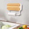3-in-1 Wall Roll Holder Kitchen Roll Holder Cutting Dispenser for