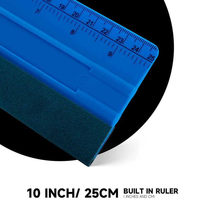 FOSHIO 10 Inch Felt Squeegee for Vinyl wtih Ruler 25CM