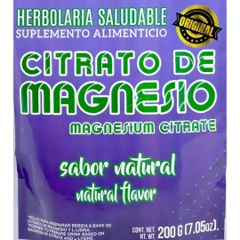 Citrato De Magnesio Natural 200 G Herbolaria Saludable                                                                                                