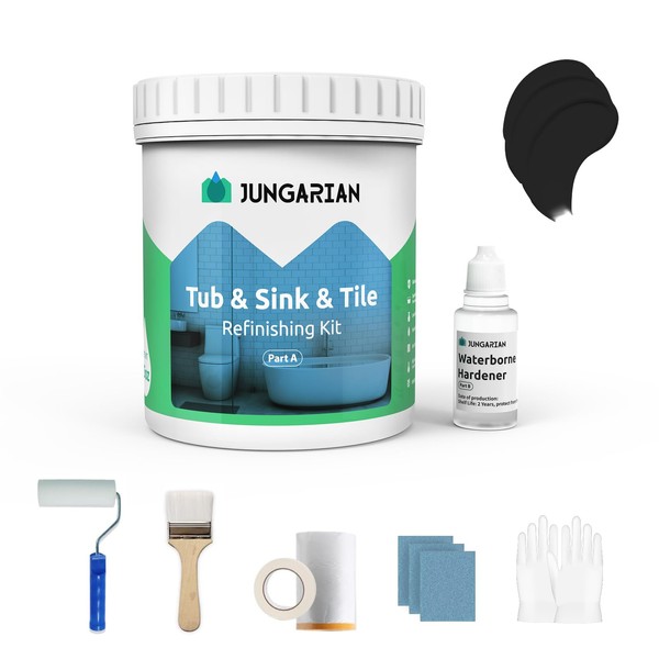 Jungarian Tub and Tile Refinishing Kit 35oz with Tools, Low