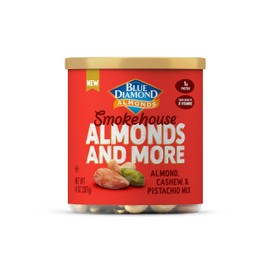 Blue Diamond Almonds, Mixed Nuts Smokehouse Flavored Deluxe Snack Nuts, Almonds, Pistachios, and Cashews, 14oz. Can (Pack of 1)