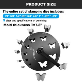 JMSMSH Disc Cutter Butterfly Shape,Set of 9 Butterfly Shape Punches,Jewelry Making Forming Pendant Punch Mold