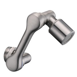 Universal 1080° Swivel Bathroom Faucet Extender with 2 Modes Rotating Faucet Attachment Aerator for kitchen Sink Brushed Nickel