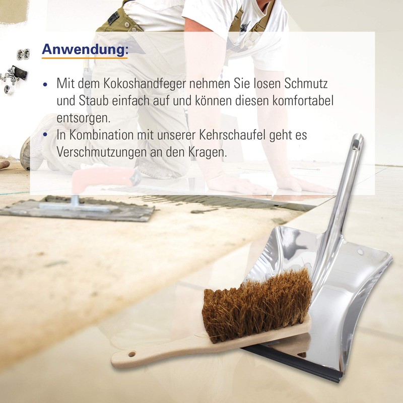 Karl Dahm Dustpan, chrome-plated, metal dustpan with rubber lip, durable