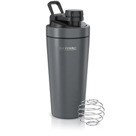 Arendo - Protein Shaker Stainless Steel 750 ml, Protein Shaker with Mixing Ball, BPA-Free, Mixing Cup, Metal Premium Protein Shaker, Carry Handle, Dishwasher Safe, To Go for Yoga Fitness Sports, Cool