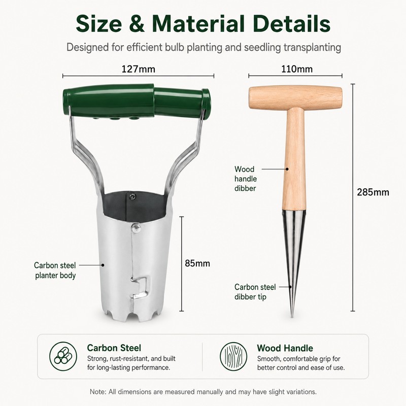 Garden Bulb Planter for Seeding & Transplanting – Metal Hole