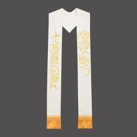 BLESSUME Priest Stole Chasuble Cope Vestments Clergy Cross Cloud-like Embroidery Stole