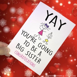 Pregnancy Announcement Card Surprise Cards Going to Be A Big Sister Card Daughter Card New Baby Announcement Card Congratulations Cards PC83