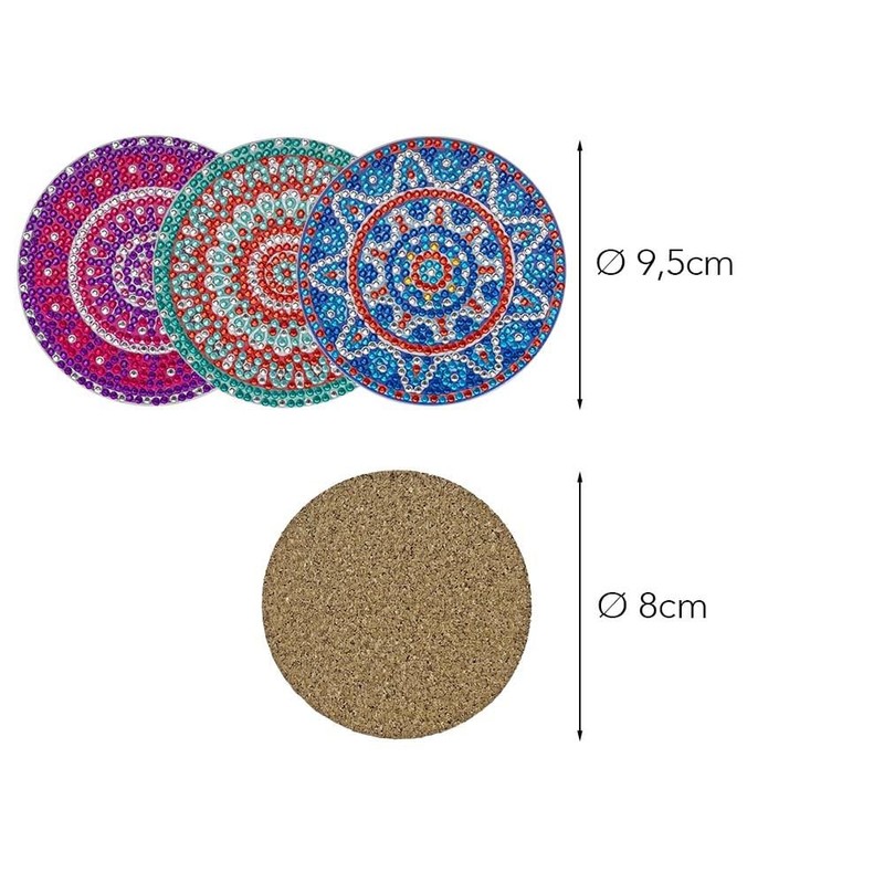 Ideen mit Herz 12 Diamond Painting Coasters with Metal Stand