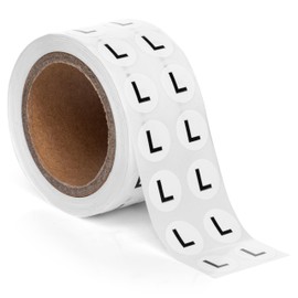 1000pcs Letter L Stickers, 0.5" Letter Sticker Dot Labels for Organization, Inventory, 1000/roll