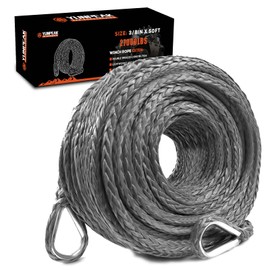 YUNPEAK Winch Rope Extension, 3/8'' x 50ft 27,000Lbs Synthetic Winch Extension Rope, Winch Extension Line for Off Road Vehicle ATV UTV SUV Jeep (Gray)