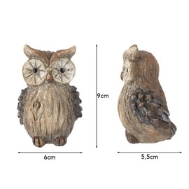 Ideen mit Herz Decorative Owls Figurines 9 cm High 6 cm Wide 5.5 cm Deep Pack of 2