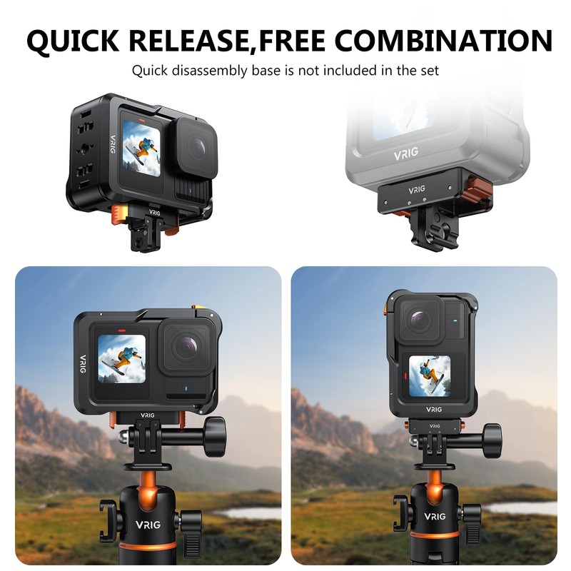 VRIG Aluminum Frame Case for Gopro 13 12 11 10