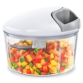 Food Chopper Manual, Onion Garlic Vegetable Chopper Easy to Clean, Hand Nut Chopper for Vegetable, Fruit, Salad, etc - 2.5 Cup