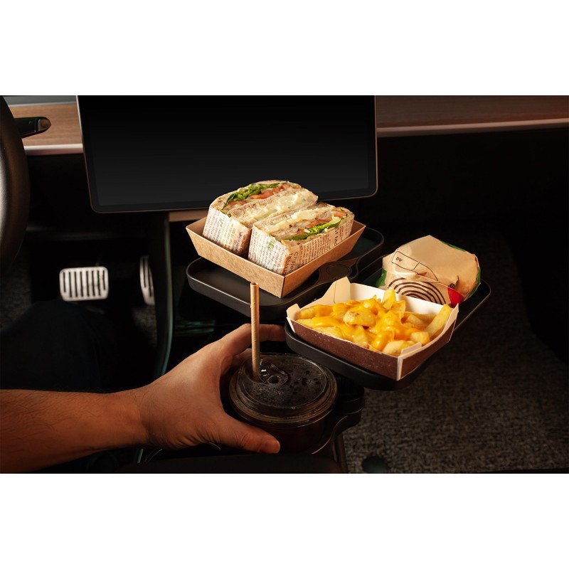 Chameleon360 Insulated Car Cup Holder with Food Table Tray